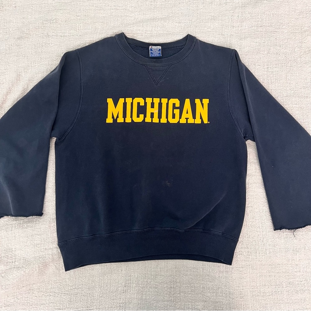Vintage Champion Michigan Navy Crewneck Sweatshirt Sweater